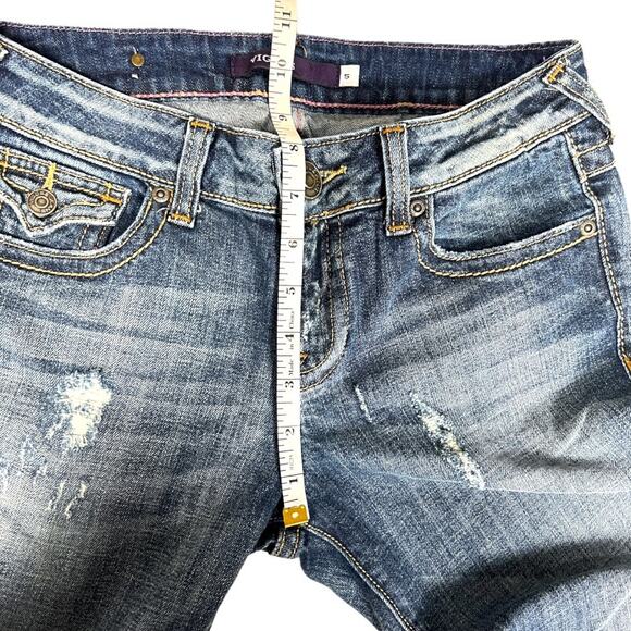 Vigoss Jeans Distressed Bootcut Medium Wash Blue Stretch Denim Women's Juniors 5 - Picture 6 of 13